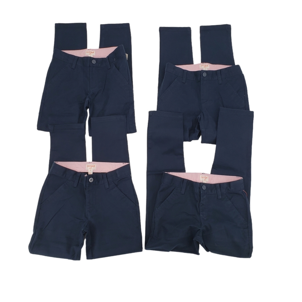 NWT Cat & Jack Girls School Uniform Pants Size 8 - Four Pack Fighter Pilot Blue